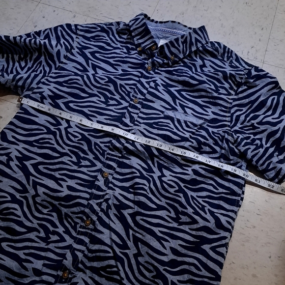 Sovereign code |Men's Zebra Print Shirt - Black and blue - Picture 10 of 10